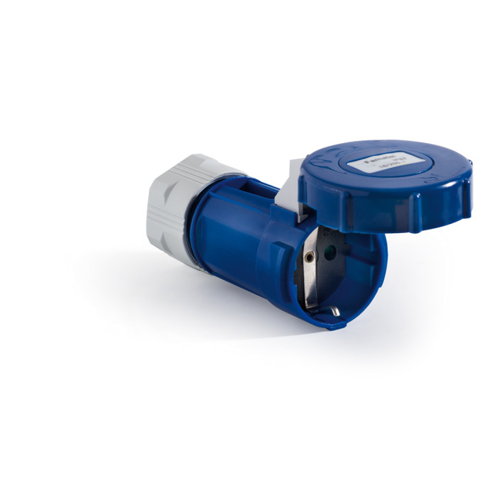 24960 Розетка переносна 3х16А (schuko) IP67, синій