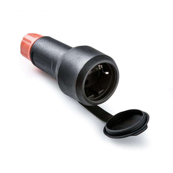 2165 Розетка переносна 3х16А (schuko) IP54, чорний