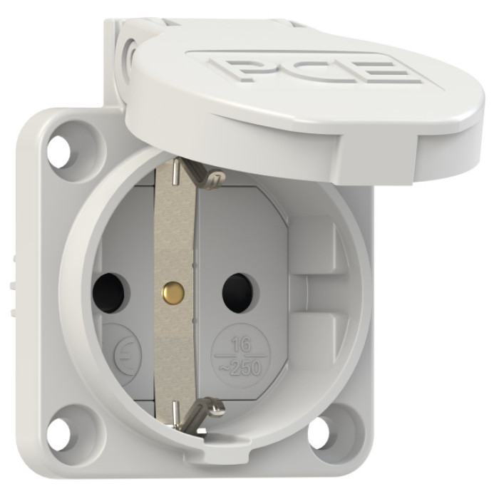 105-0gc Розетка врізна 3х16А (schuko safety) IP54, сірий