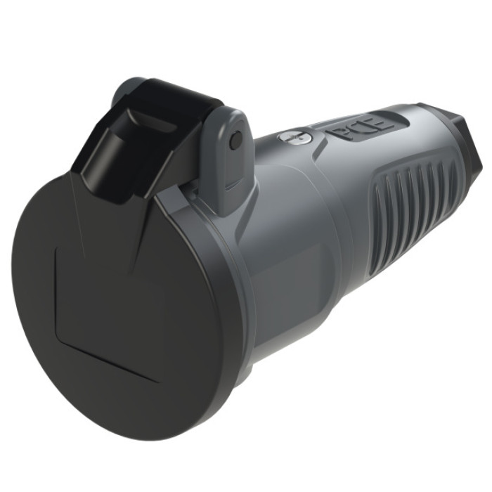 2512-as Розетка переносна 3х16А (schuko) з підпружиненою кришкою IP54 Taurus2, антрацит/чорний