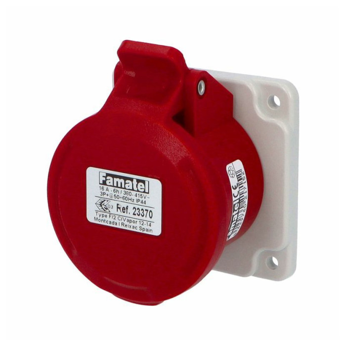 23370 Розетка врізна пряма 4x16A 6h IP54