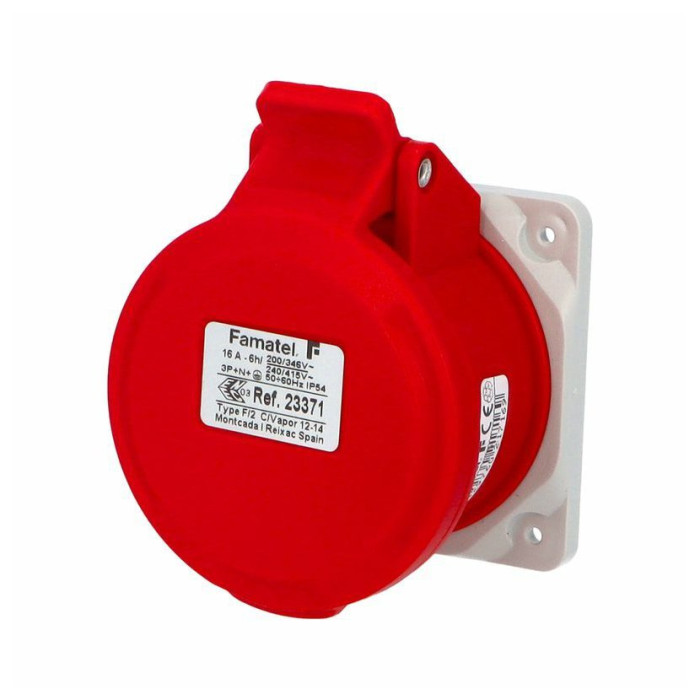 23371 Розетка врізна пряма 5x16A 6h IP54