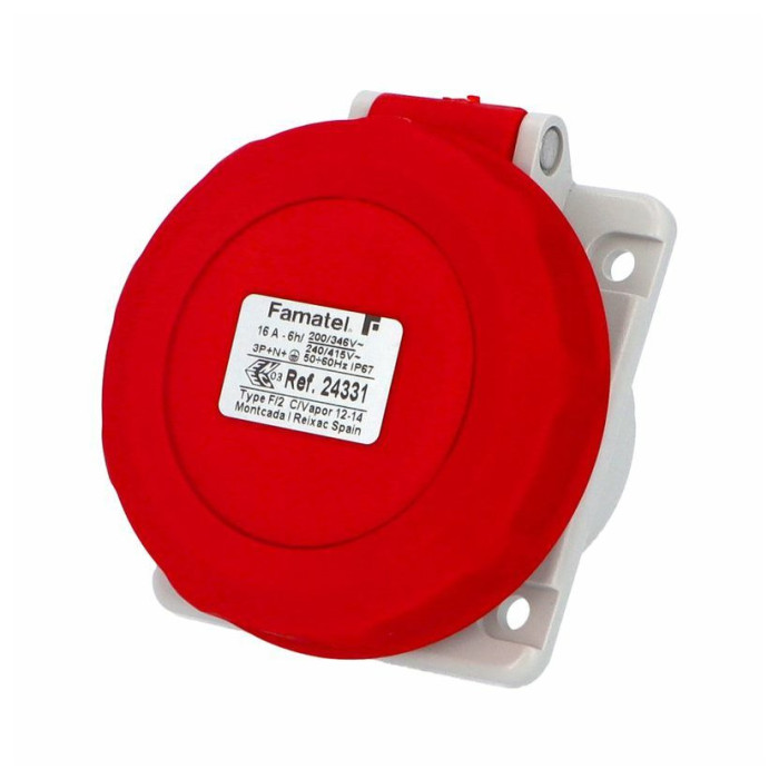 24331 Розетка врізна похила 5x16A 6h IP67