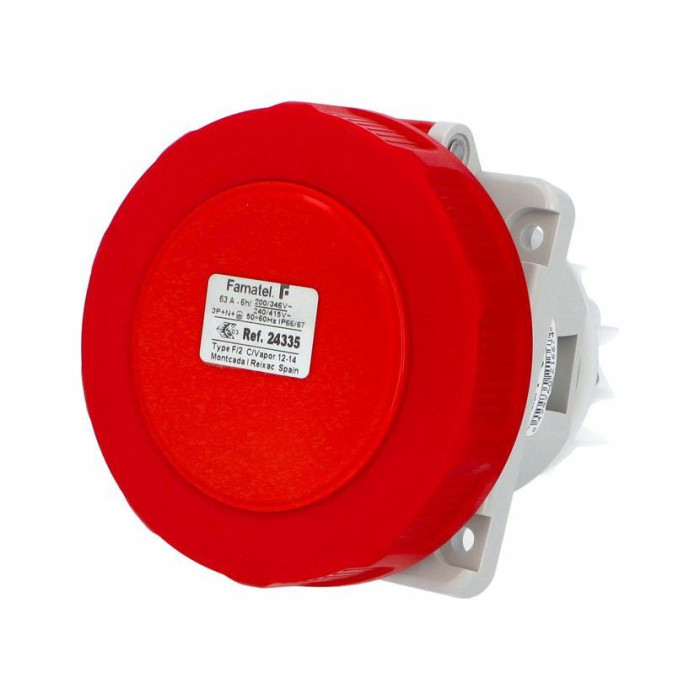 24335 Розетка врізна похила 5x63A 6h IP67