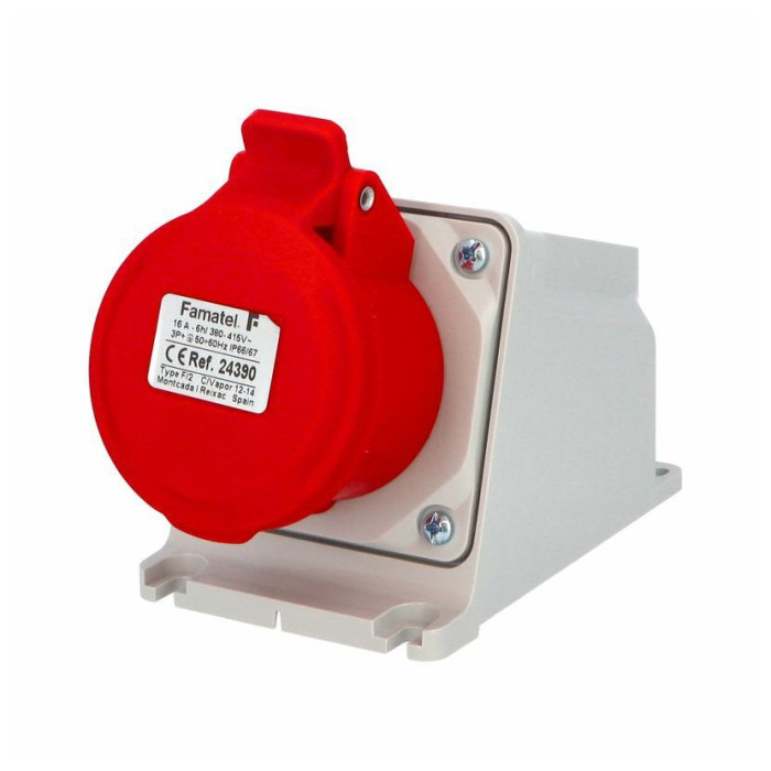 24390 Розетка настінна 4x16A 6h IP67