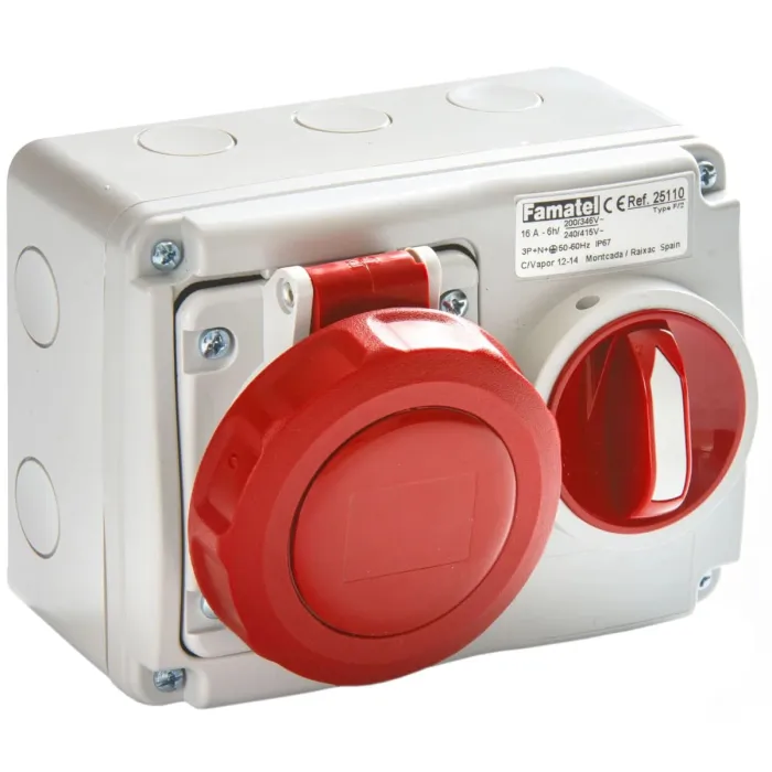 25110 Розетка CEE з відключенням 16А 5p 400V IP67