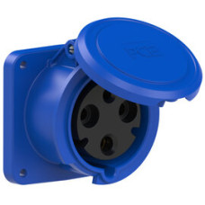 3331-6 Розетка CEE врізна пряма (100x100) 63A 3p 6h IP44