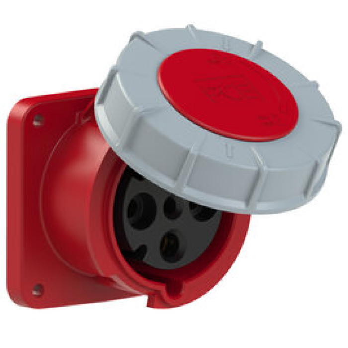 334-6 Розетка CEE врізна пряма (100x100) 63A 4p 6h IP67