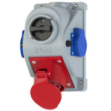 96062452 Розетка CEE настінна COMBO-POL з відключенням 32A 4p 6h IP44