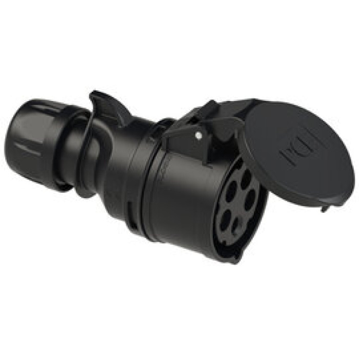 215-6x Розетка CEE 16A 5p 6h IP44 чорна