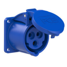313-6f5 Розетка CEE врізна пряма (55x55мм) 16A 3p 6h IP44/IP54