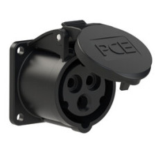313-6f5x Розетка CEE врізна пряма (55x55мм) 16A 3p 6h IP44/IP54 чорна