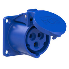 313-6f6 Розетка CEE врізна пряма (60x60мм) 16A 3p 6h IP44/IP54