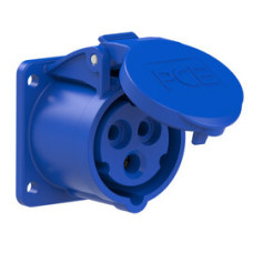 313-6f9 Розетка CEE врізна пряма (54x60мм) 16A 3p 6h IP44/IP54
