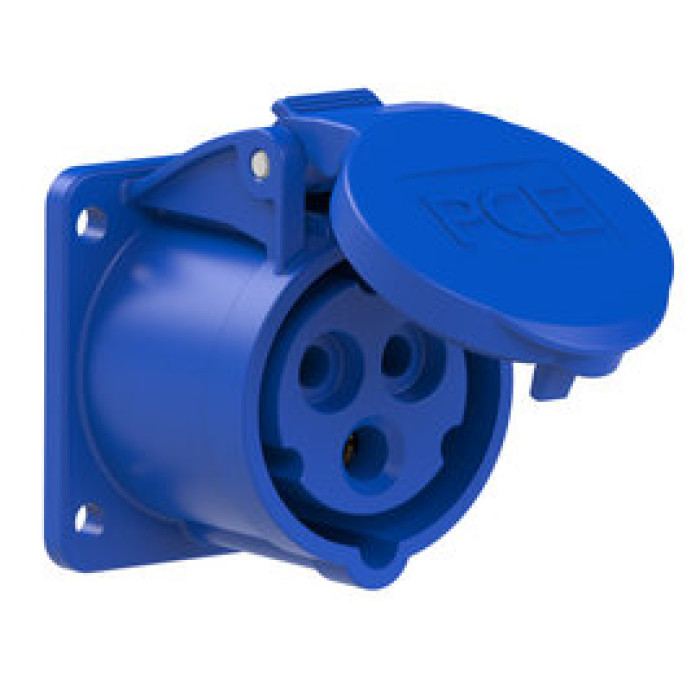 313-6f9 Розетка CEE врізна пряма (54x60мм) 16A 3p 6h IP44/IP54