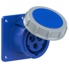 3132-6tt Розетка CEE врізна пряма (75x75мм) 16A 3p 6h IP67