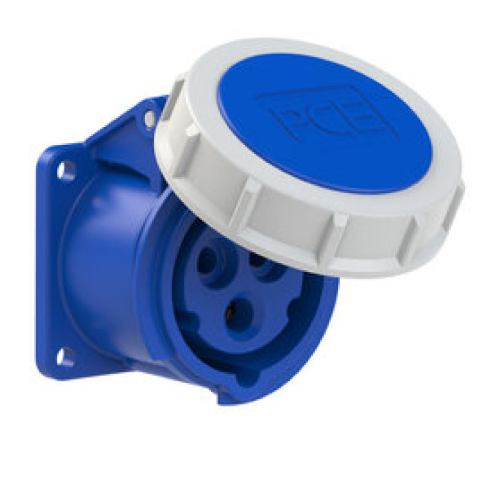 3132-6f5 Розетка CEE врізна пряма (55x55мм) 16A 3p 6h IP67