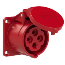 314-6f0 Розетка CEE врізна пряма (65x65мм) 16A 4p 6h IP44