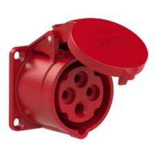 314-6f6 Розетка CEE врізна пряма (60x60мм) 16A 4p 6h IP44