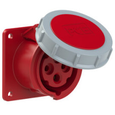 3142-6tt Розетка CEE врізна пряма (75x75мм) 16A 4p 6h IP67