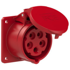 315-6f7 Розетка CEE врізна пряма (75x75мм) 16A 5p 6h IP44/IP54