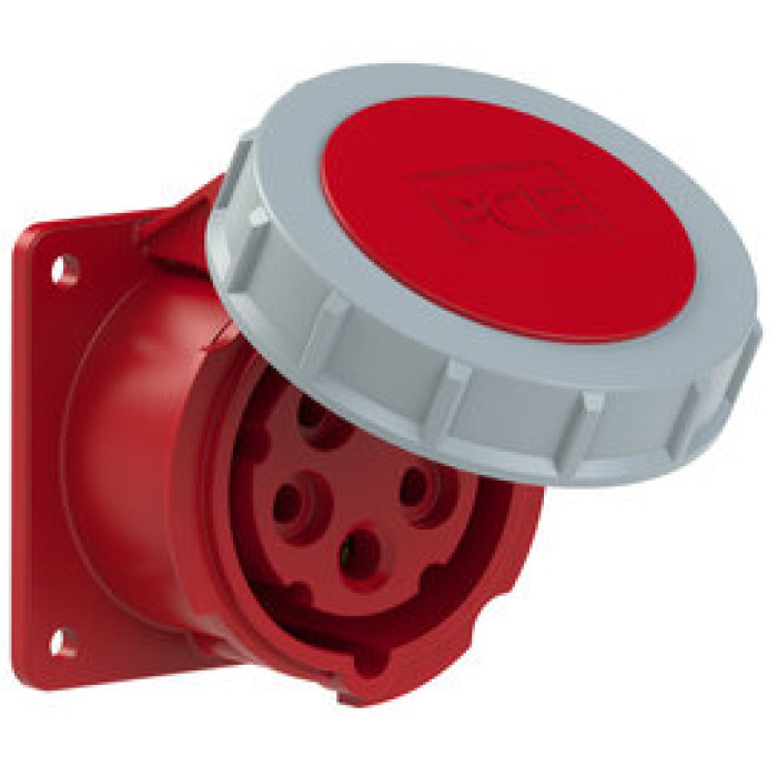 3152-6tt Розетка CEE врізна пряма (75x75мм) 16A 5p 6h IP67