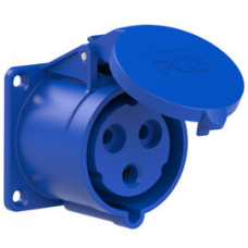323-6 Розетка CEE врізна пряма (70x70мм) 32A 3p 6h IP44