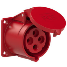 324-6 Розетка CEE врізна пряма (70x70мм) 32A 4p 6h IP44