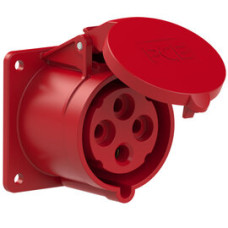 324-6f7 Розетка CEE врізна пряма (75x75мм) 32A 4p 6h IP44