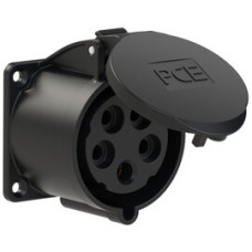 325-6x Розетка CEE врізна пряма (70x70мм) 32A 5p 6h IP44/IP54 чорна