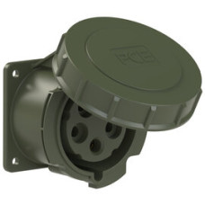 3252-6.u Розетка CEE врізна пряма (75x75мм) 32A 5p 6h IP67 бронзово-зелена