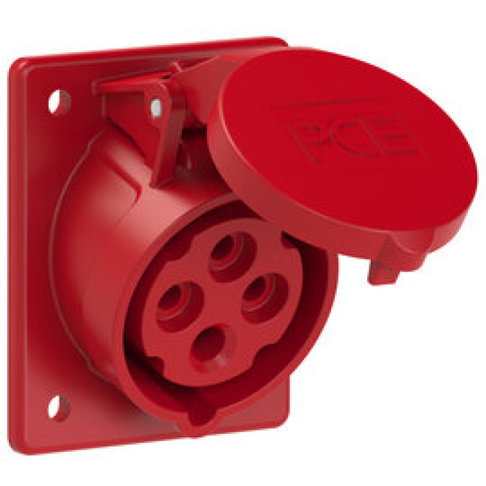414-6 Розетка CEE врізна похила (70x85мм) 16A 4p 6h IP44