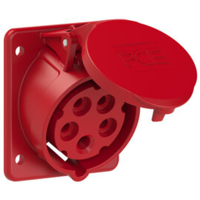 415-6f87 Розетка CEE врізна похила (75x85мм) 16A 5p 6h IP44/IP54