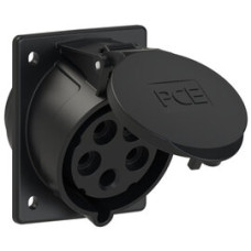 425-6x Розетка CEE врізна похила (80x97мм) 32A 5p 6h IP44/IP54 чорна