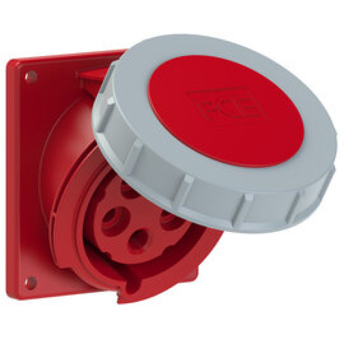 4252-6tt Розетка CEE врізна похила (92x100мм) 32A 5p 6h IP67