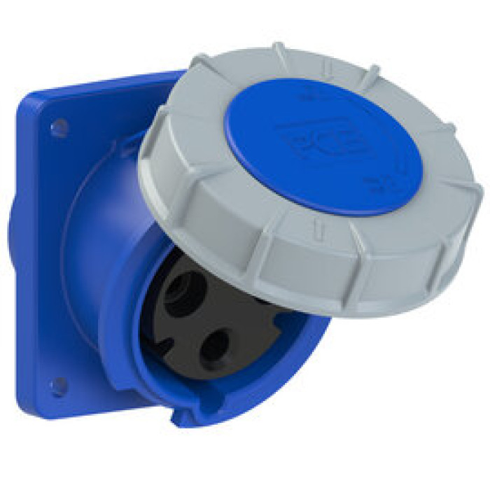 433-6 Розетка CEE врізна похила (100x112) 63A 3p 6h IP67