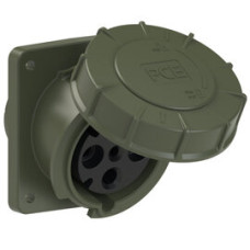434-6.u Розетка CEE врізна похила (100x112) 63A 4p 6h IP67 бронзово-зелена