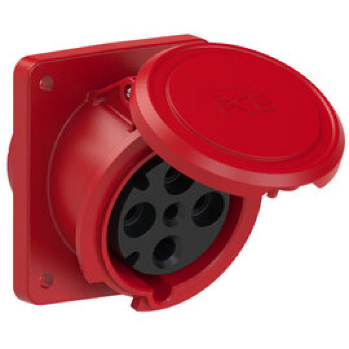 4341-6 Розетка CEE врізна похила (100x112) 63A 4p 6h IP44