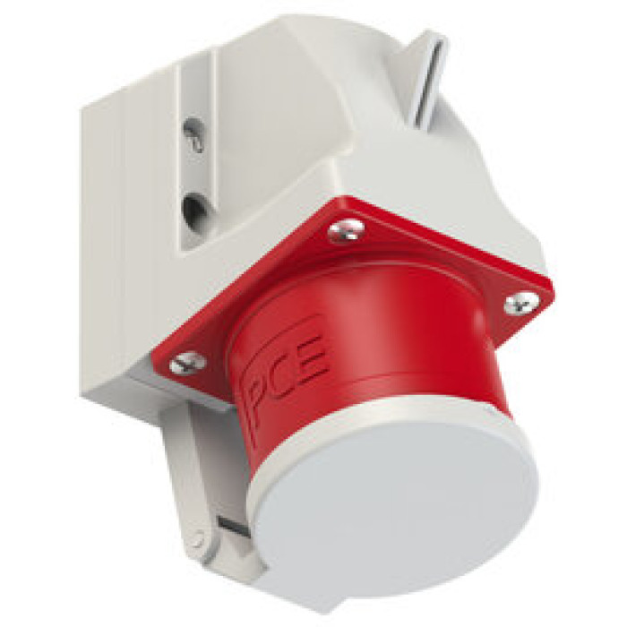 525-6d Штекер настінний CEE 32A 5p 6h IP44 з кришкою