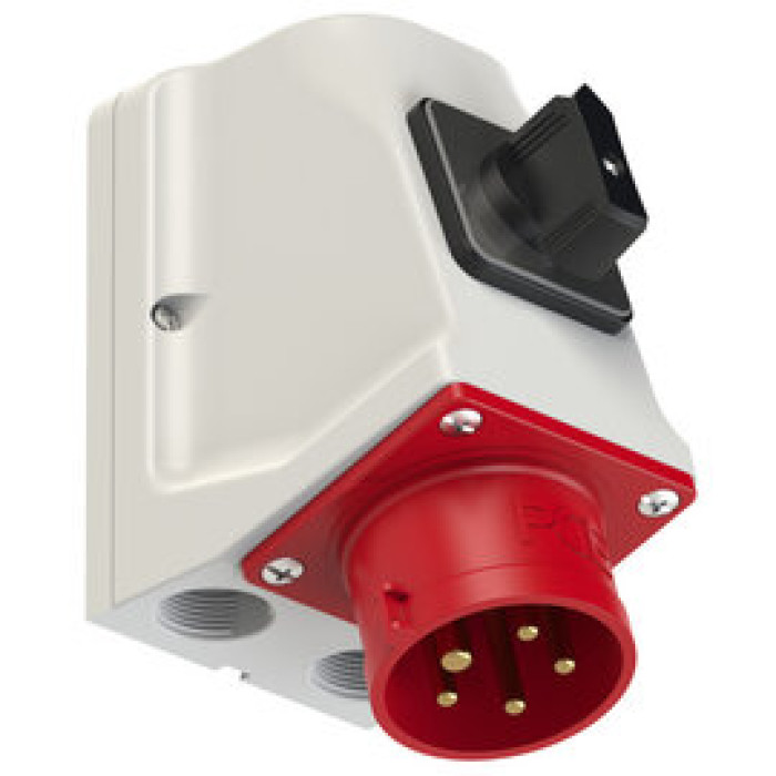 75615-6 Штекер настінний CEE 16A 5p 6h IP44 з вимикачем