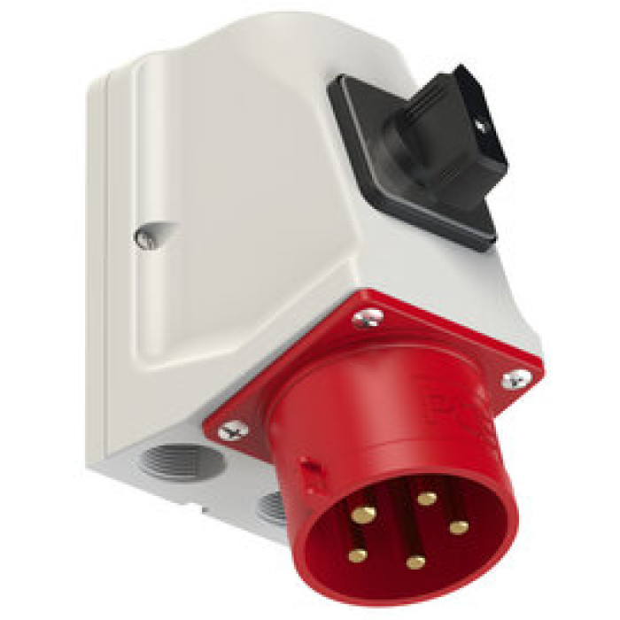 75625-6 Штекер настінний CEE 32A 5p 6h IP44 з вимикачем