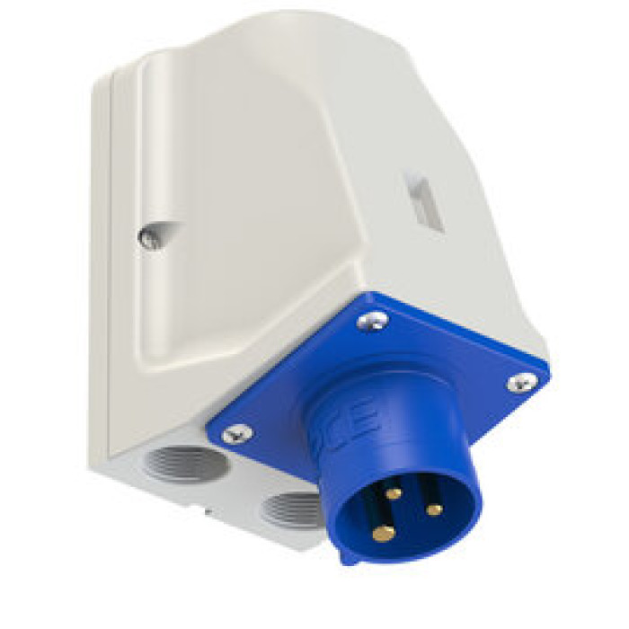 9513-6 Штекер настінний CEE 16A 3p 6h IP44