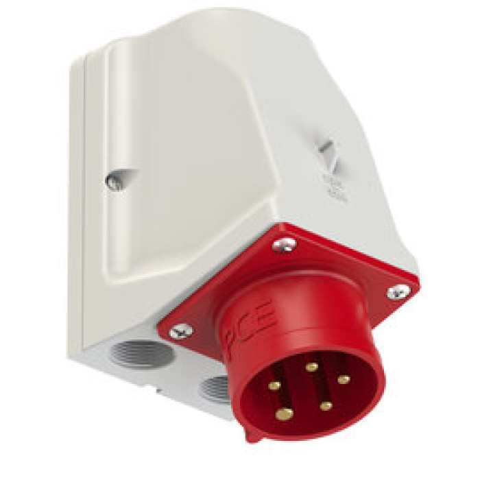 9515-6 Штекер настінний CEE 16A 5p 6h IP44