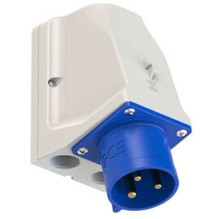 9523-6 Штекер настінний CEE 32A 3p 6h IP44