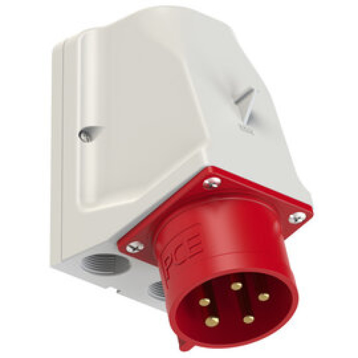 9525-6 Штекер настінний CEE 32A 5p 6h IP44