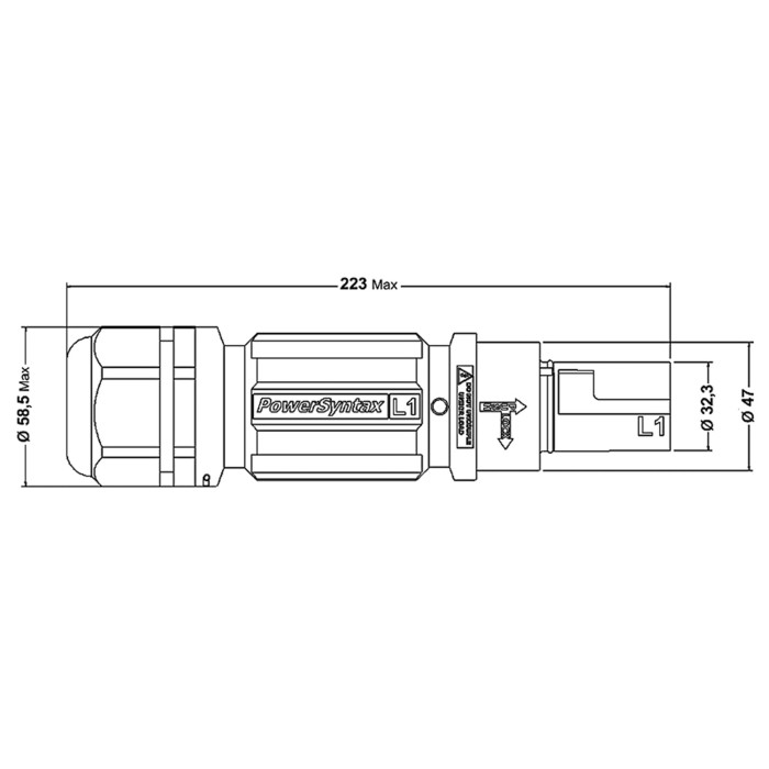 Штекер переносний PowerSyntax 480A PE S120 під навантаження 380А