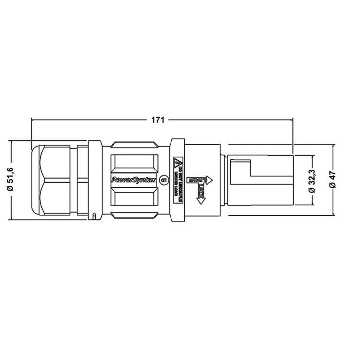 Штекер переносний PowerSyntax 480A N S070 під навантаження 265А