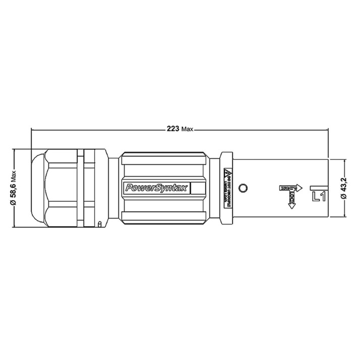 Розетка переносна PowerSyntax 480A N Easylug ALU 185 під навантаження 415А