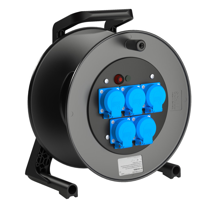 Кабельна котушка каучукова 5xSchuko+power indicator