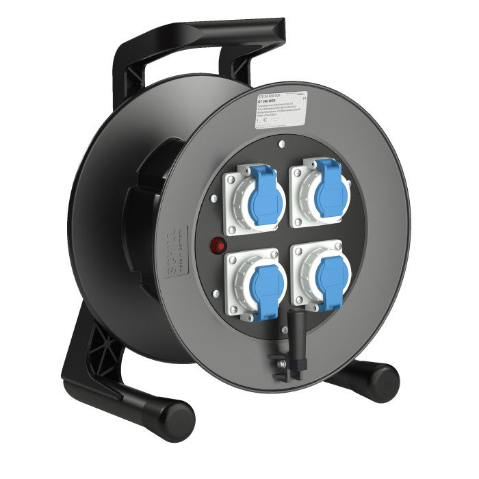 Кабельна котушка каучукова 4xSchuko IP67